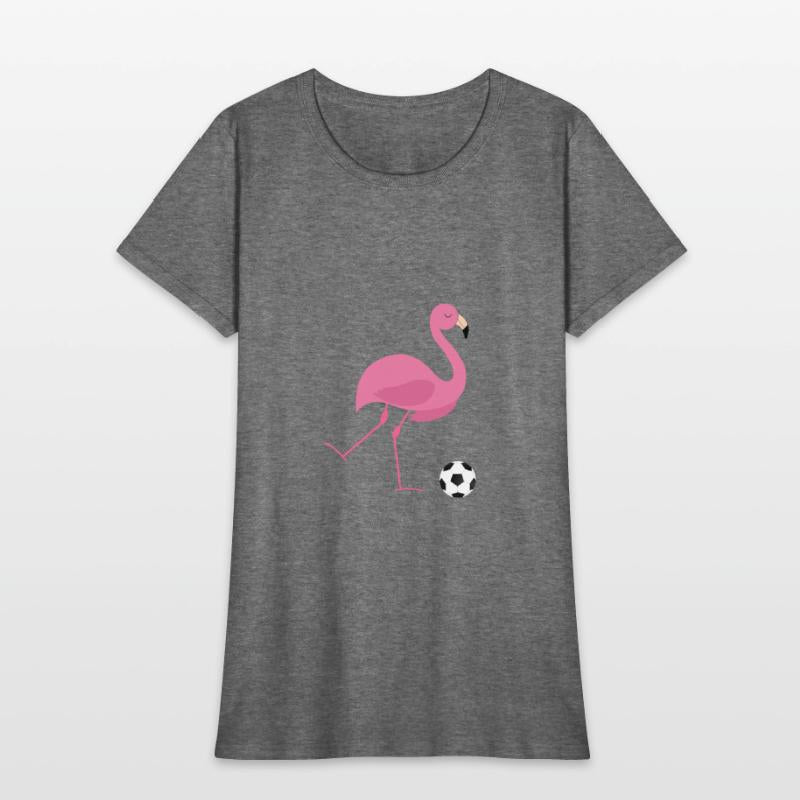 Cute Pink Flamingo Playing Soccer Ball Sports Gift