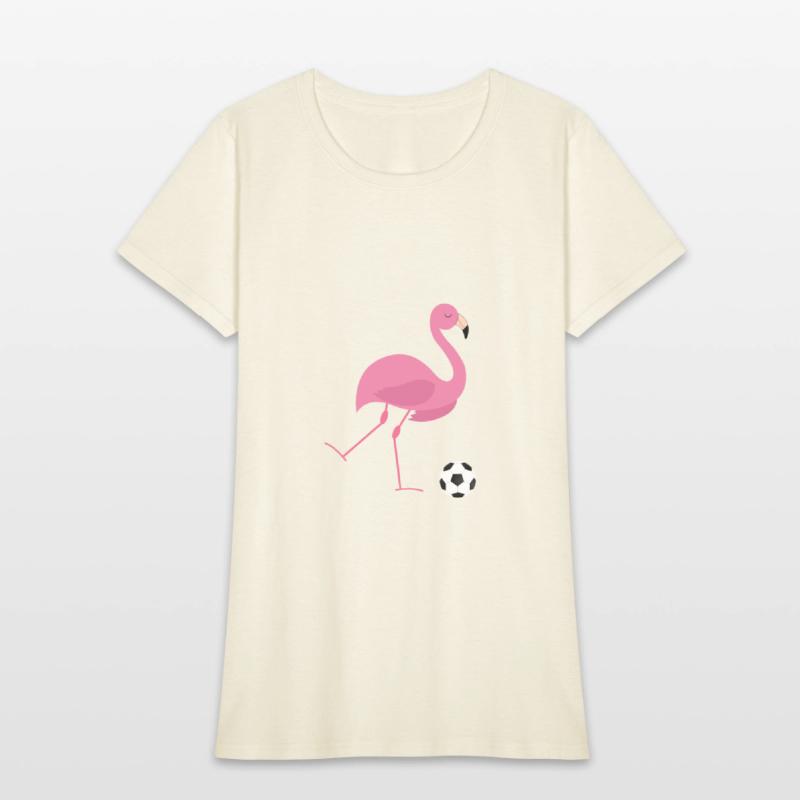 Cute Pink Flamingo Playing Soccer Ball Sports Gift