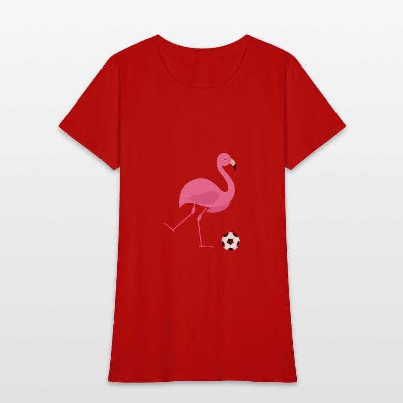 Cute Pink Flamingo Playing Soccer Ball Sports Gift