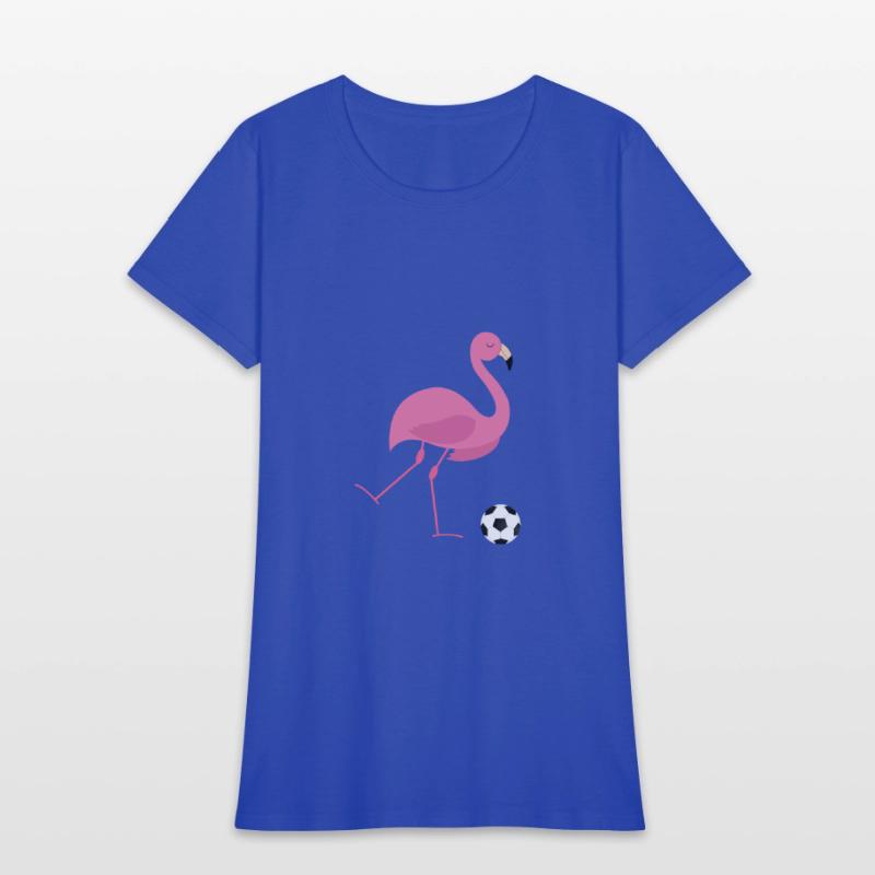 Cute Pink Flamingo Playing Soccer Ball Sports Gift