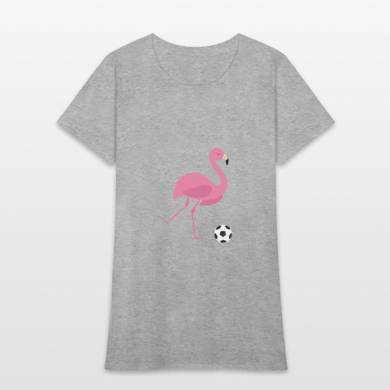 Cute Pink Flamingo Playing Soccer Ball Sports Gift