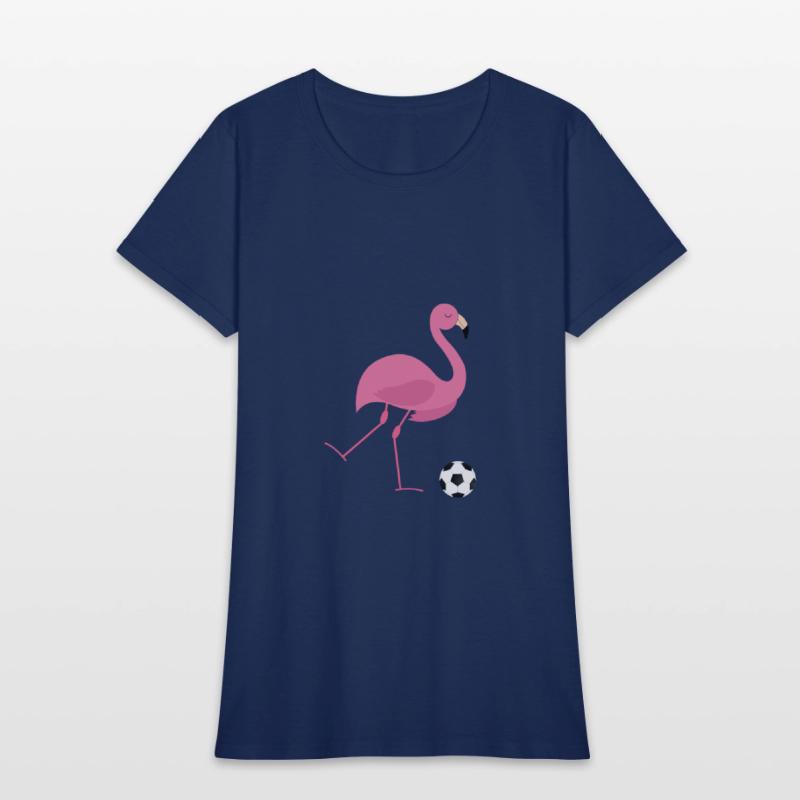 Cute Pink Flamingo Playing Soccer Ball Sports Gift