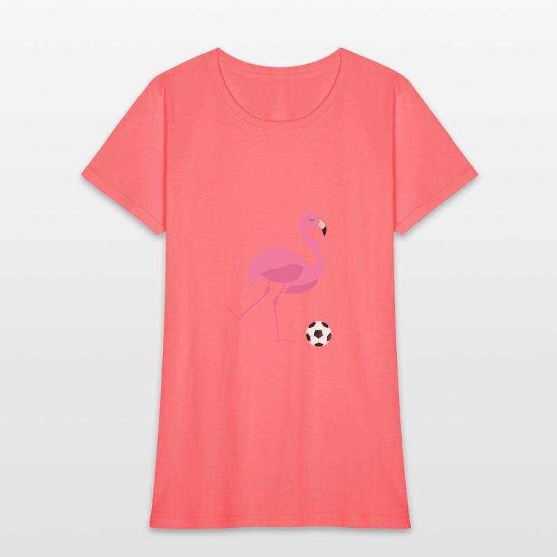 Cute Pink Flamingo Playing Soccer Ball Sports Gift