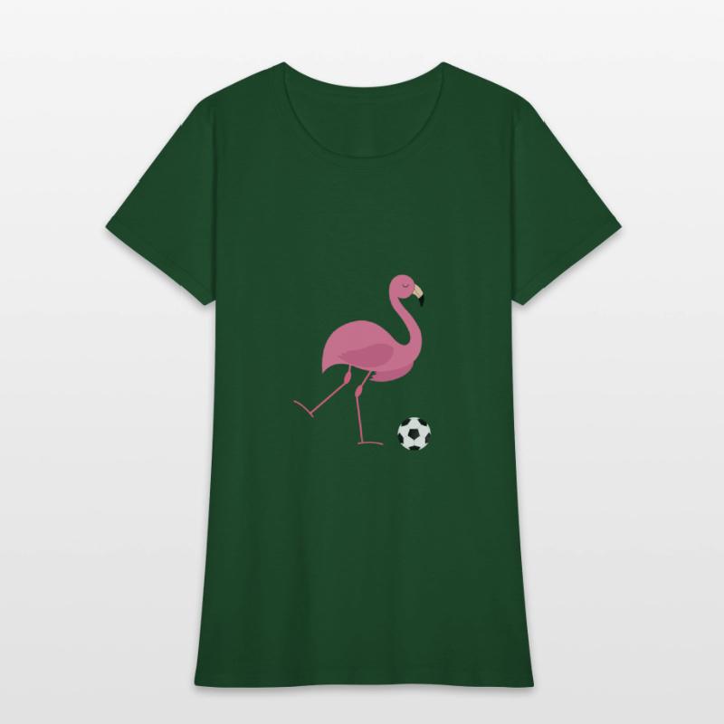 Cute Pink Flamingo Playing Soccer Ball Sports Gift