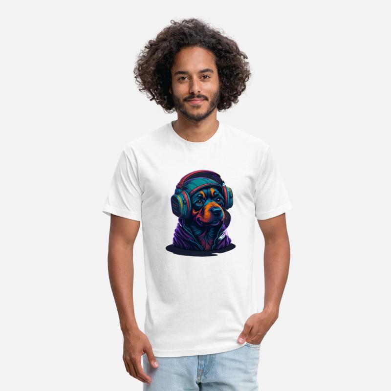 Cute Rottweiler Dog Wearing Headset for Gamer