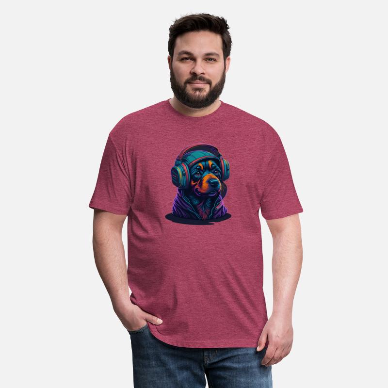 Cute Rottweiler Dog Wearing Headset for Gamer