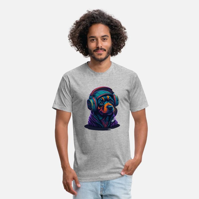 Cute Rottweiler Dog Wearing Headset for Gamer