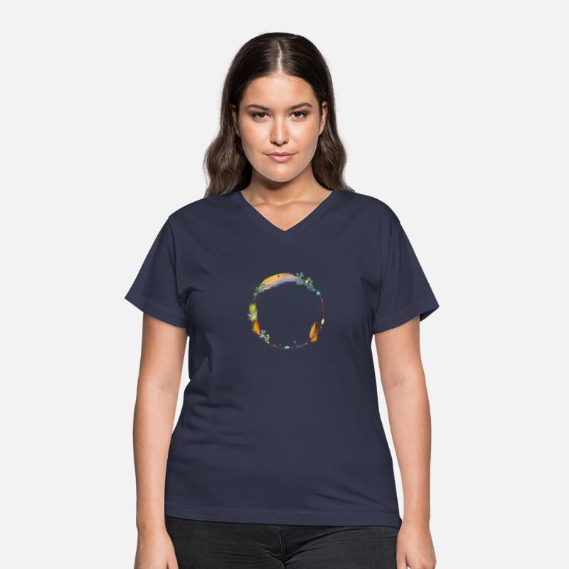 delicate frame of feathers and ethnic symbols