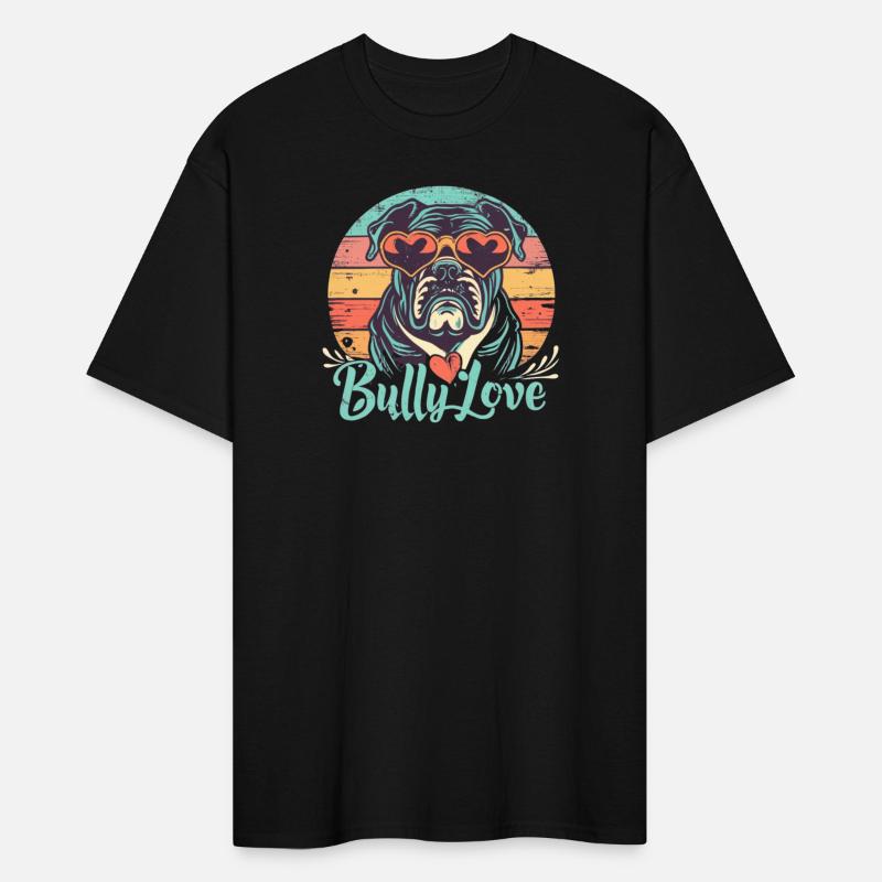 Dog Love Bully Retro Tshirt Dog owner Bully lover