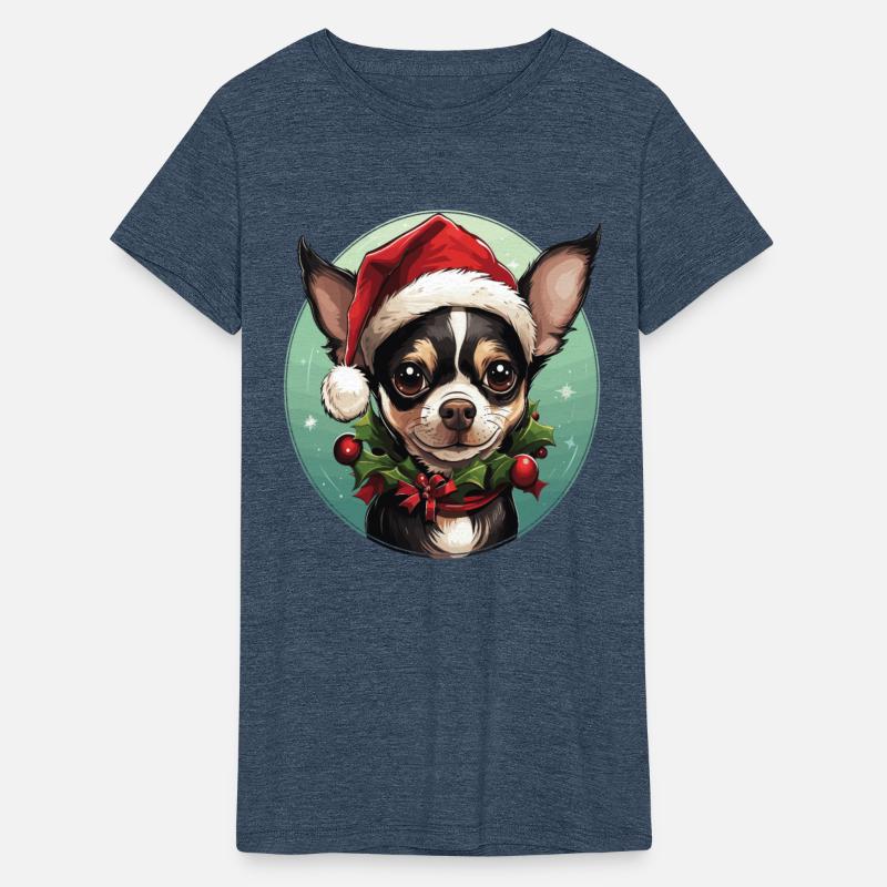 Dog of the Chihuahua breed celebrating Christmas