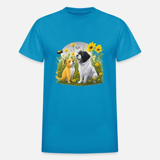 Duo Dog Friends' Adventures in the flora fields!