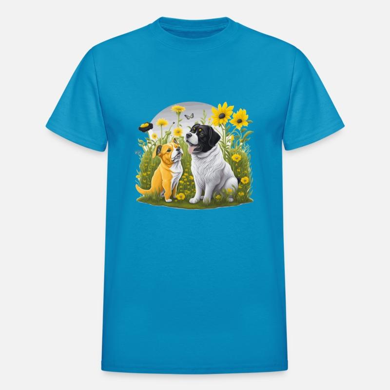 Duo Dog Friends' Adventures in the flora fields!