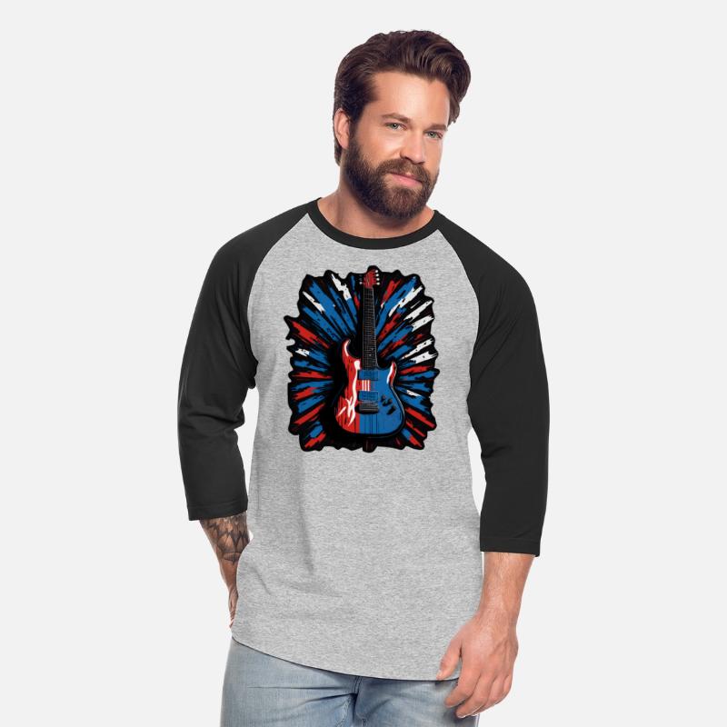 Electric guitar in Union Jack flag colors