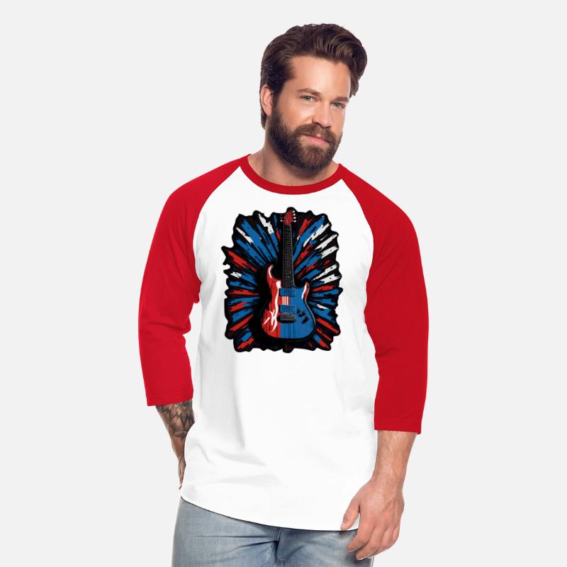 Electric guitar in Union Jack flag colors