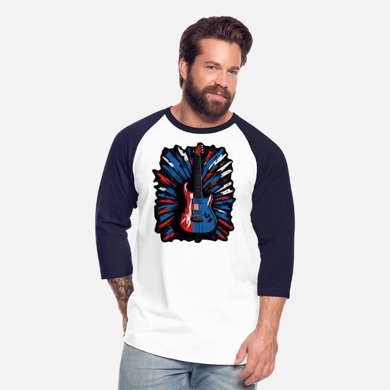 Electric guitar in Union Jack flag colors