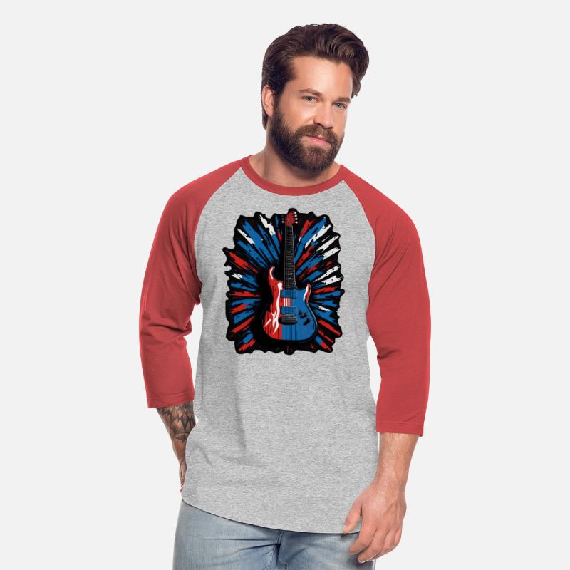 Electric guitar in Union Jack flag colors