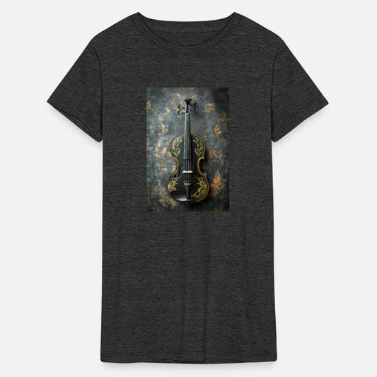 Elegant Black and Gold Violin