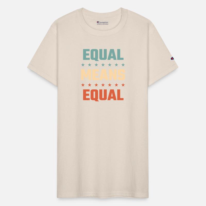 Equal Means Equal Feminist Slogan red