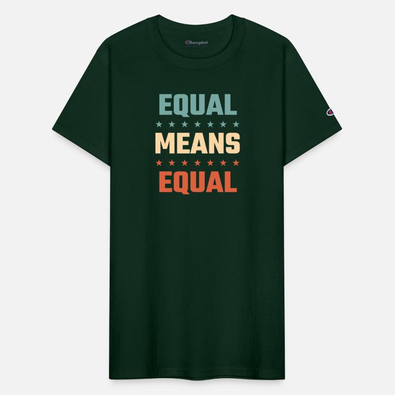 Equal Means Equal Feminist Slogan red