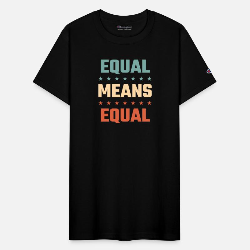 Equal Means Equal Feminist Slogan red