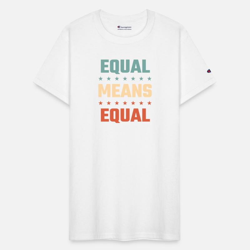 Equal Means Equal Feminist Slogan red