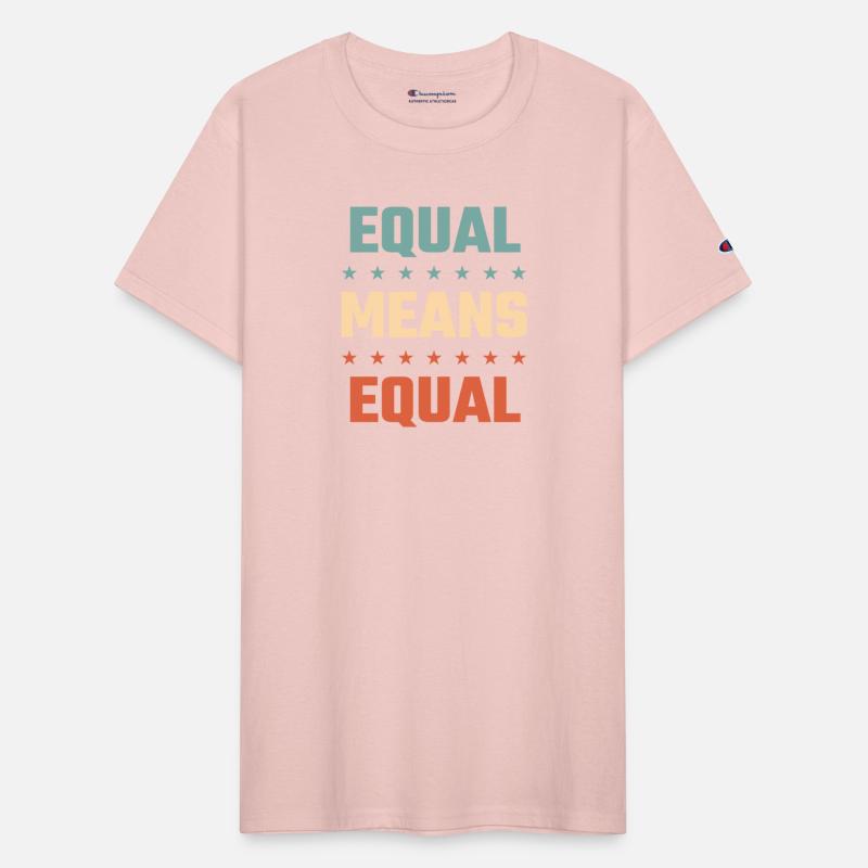 Equal Means Equal Feminist Slogan red