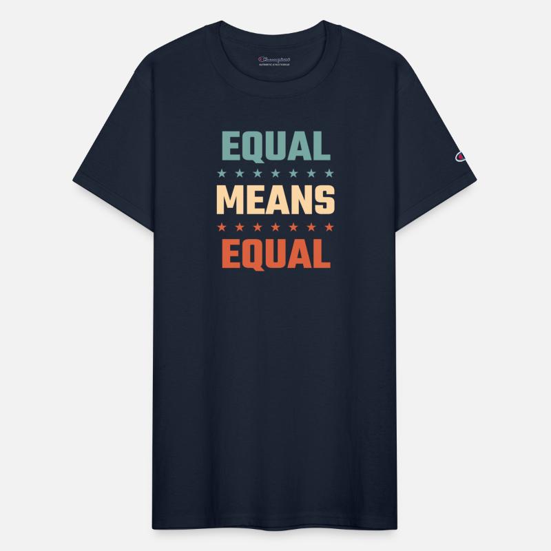 Equal Means Equal Feminist Slogan red