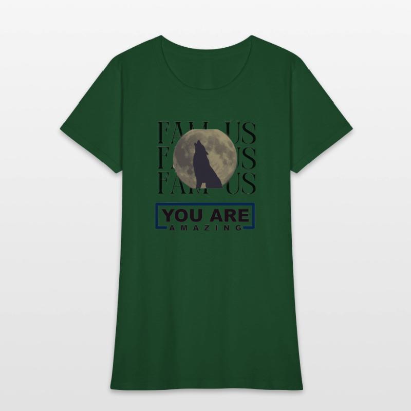 Famous Wolf & Moon Youth T-Shirt – Trendy Animal G
