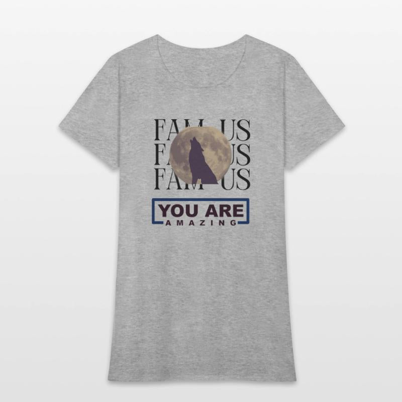 Famous Wolf & Moon Youth T-Shirt – Trendy Animal G