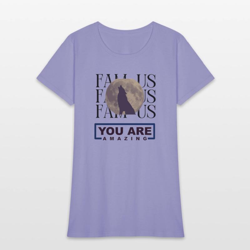 Famous Wolf & Moon Youth T-Shirt – Trendy Animal G