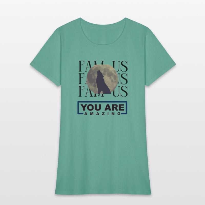 Famous Wolf & Moon Youth T-Shirt – Trendy Animal G