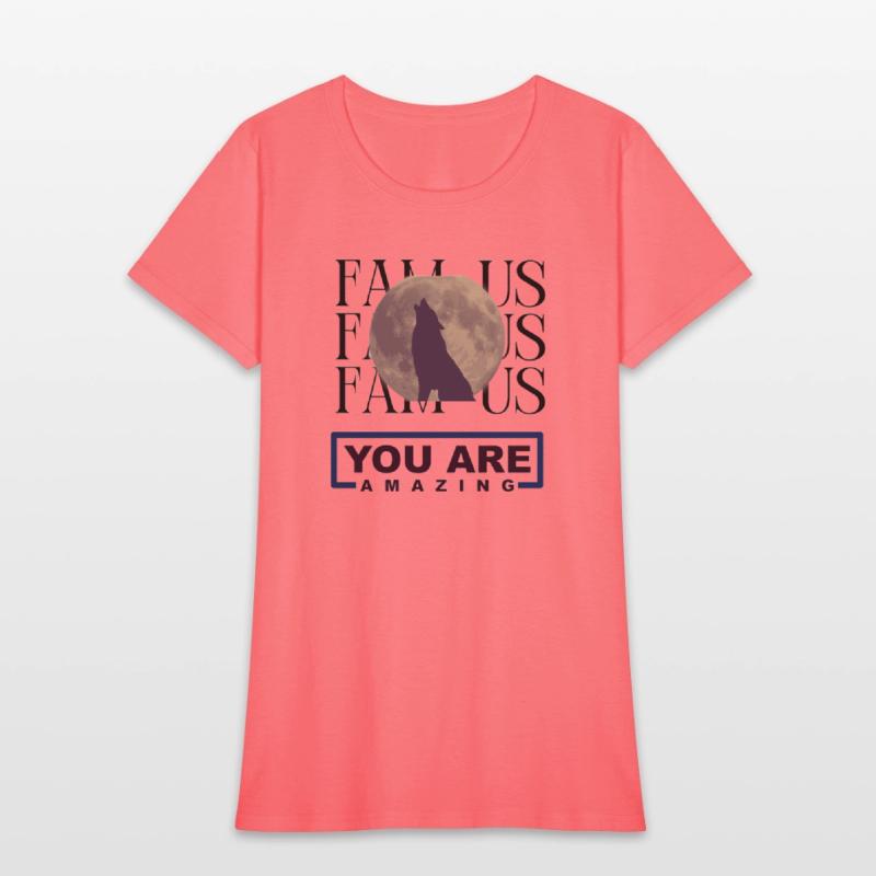 Famous Wolf & Moon Youth T-Shirt – Trendy Animal G