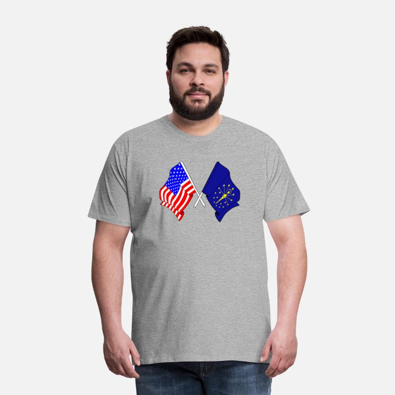 Flag USA and state Indiana crossed