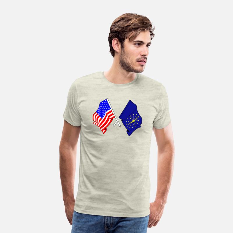 Flag USA and state Indiana crossed