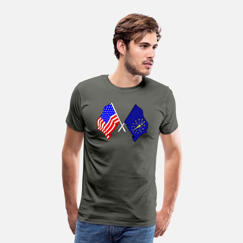 Flag USA and state Indiana crossed