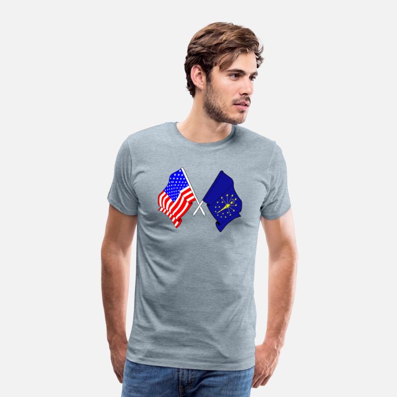 Flag USA and state Indiana crossed