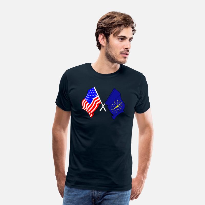 Flag USA and state Indiana crossed