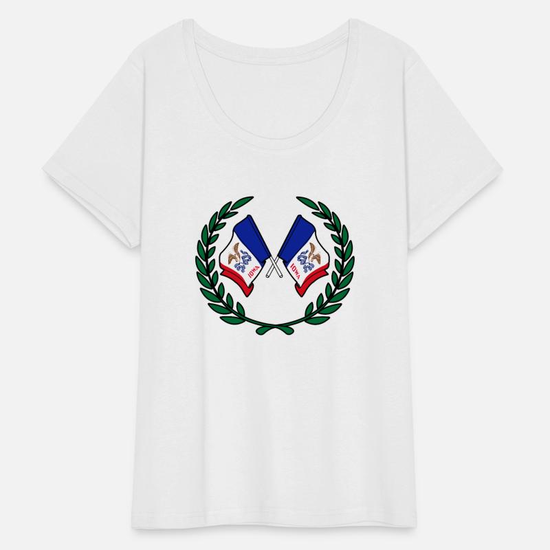 Flags USA Iowa in laurel wreath