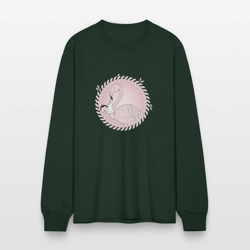 Flamingo brings the baby instead of the stork