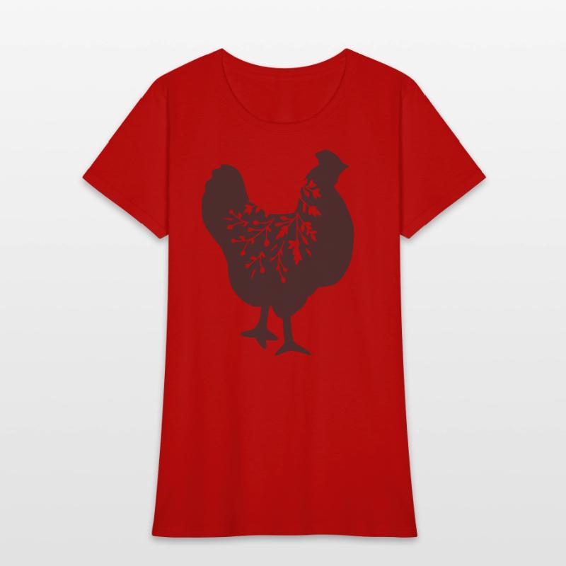 floral chicken silhouette, gift for chicken lovers