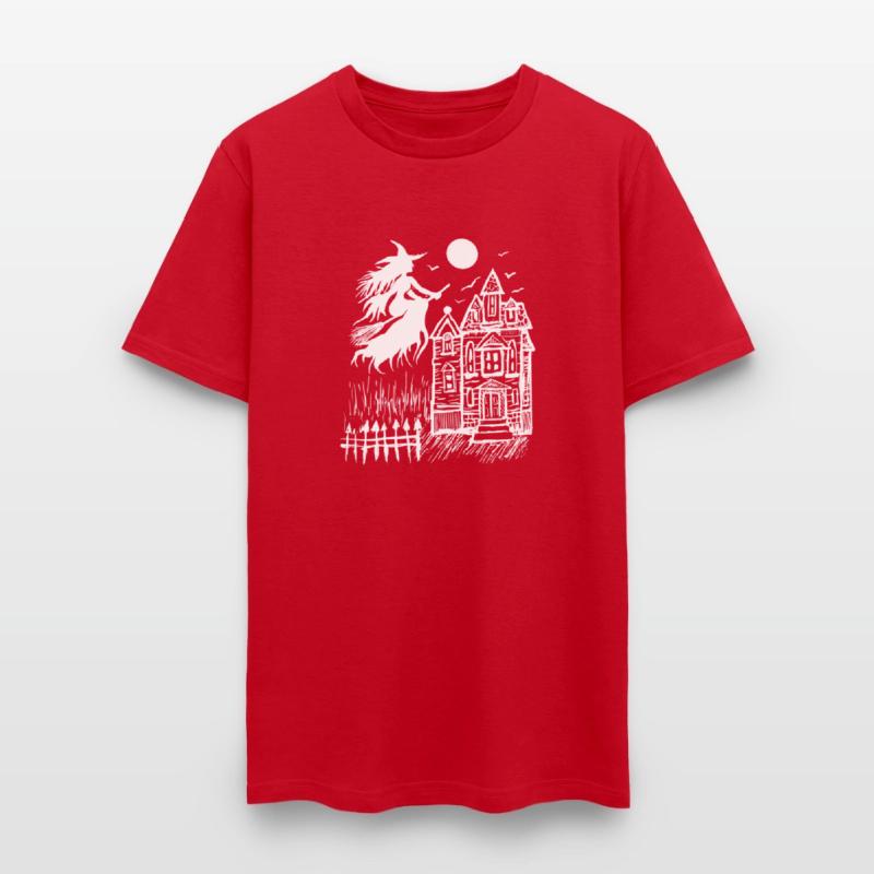 Flying Witch Full Moon Halloween Horror Haunted Ho