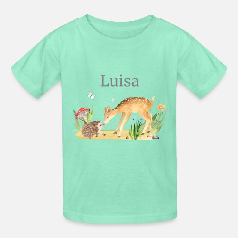 Forest Animal Deer Hedgehog Flowers Name Luisa