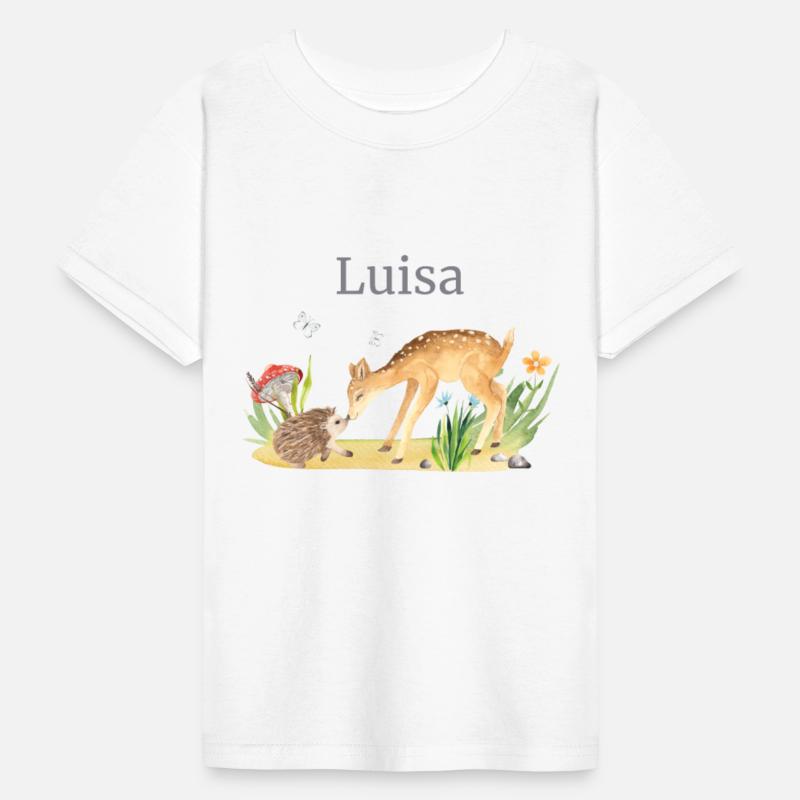Forest Animal Deer Hedgehog Flowers Name Luisa