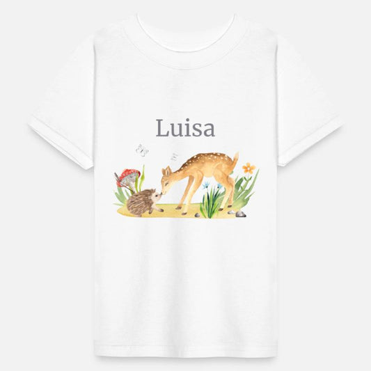 Forest Animal Deer Hedgehog Flowers Name Luisa