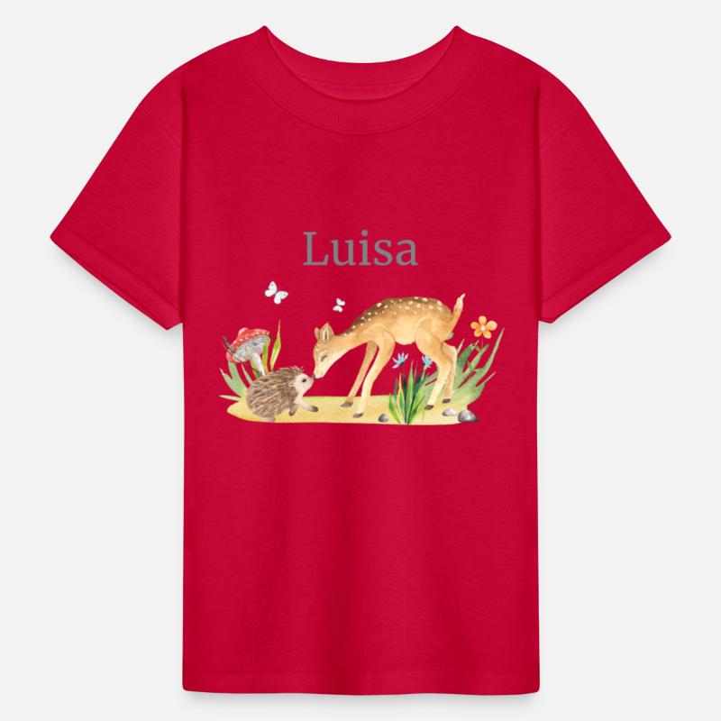 Forest Animal Deer Hedgehog Flowers Name Luisa
