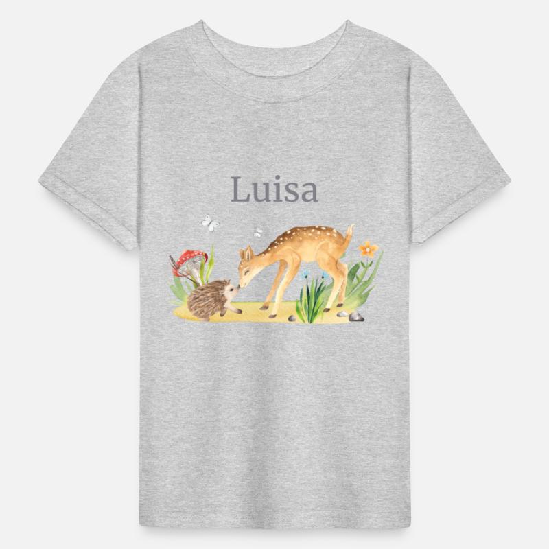 Forest Animal Deer Hedgehog Flowers Name Luisa