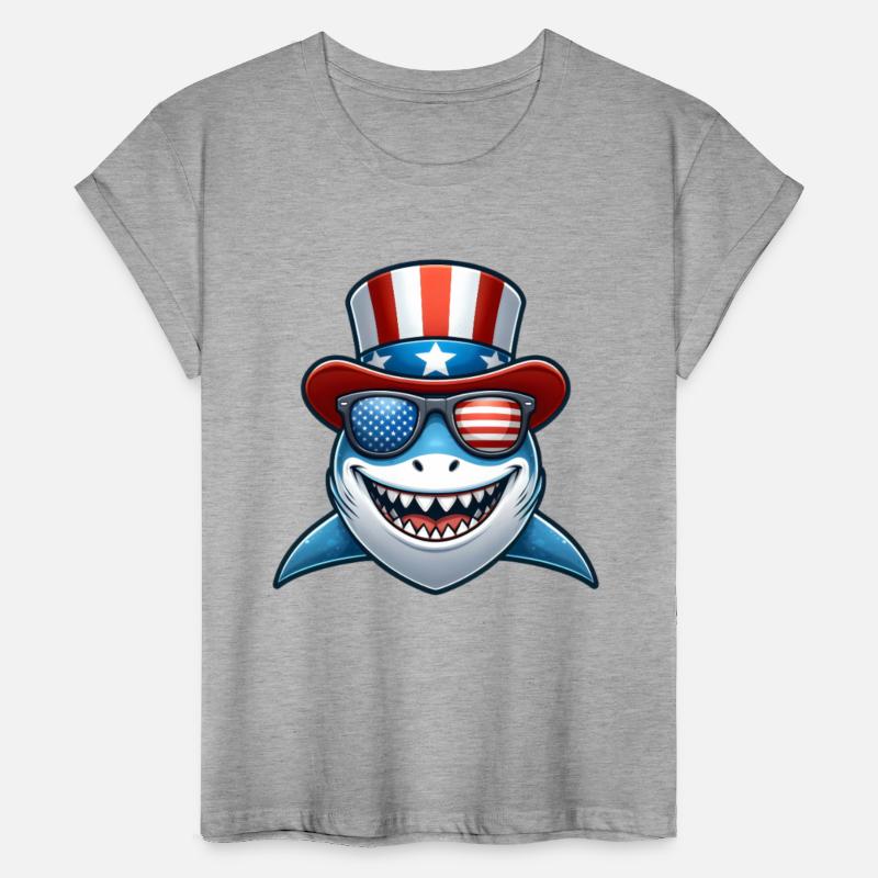 Patriotic Shark with Sunglasses
