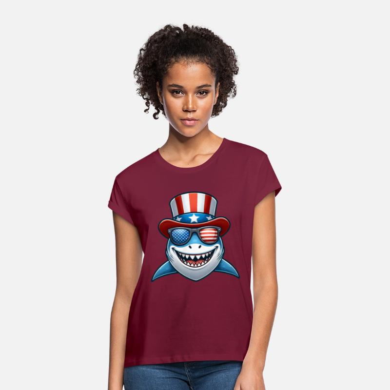 Patriotic Shark with Sunglasses