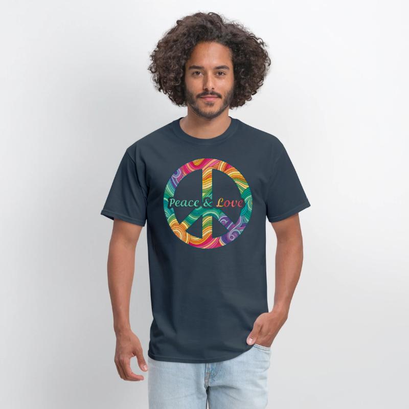 Peace Love Psychedelic Swirl Sign Retro 60s
