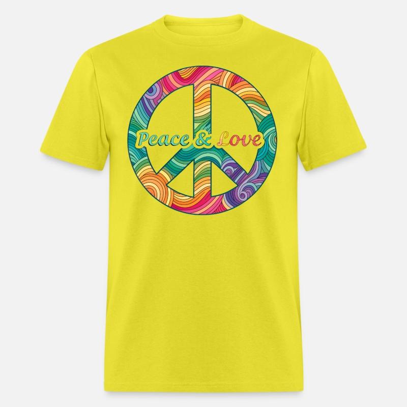 Peace Love Psychedelic Swirl Sign Retro 60s